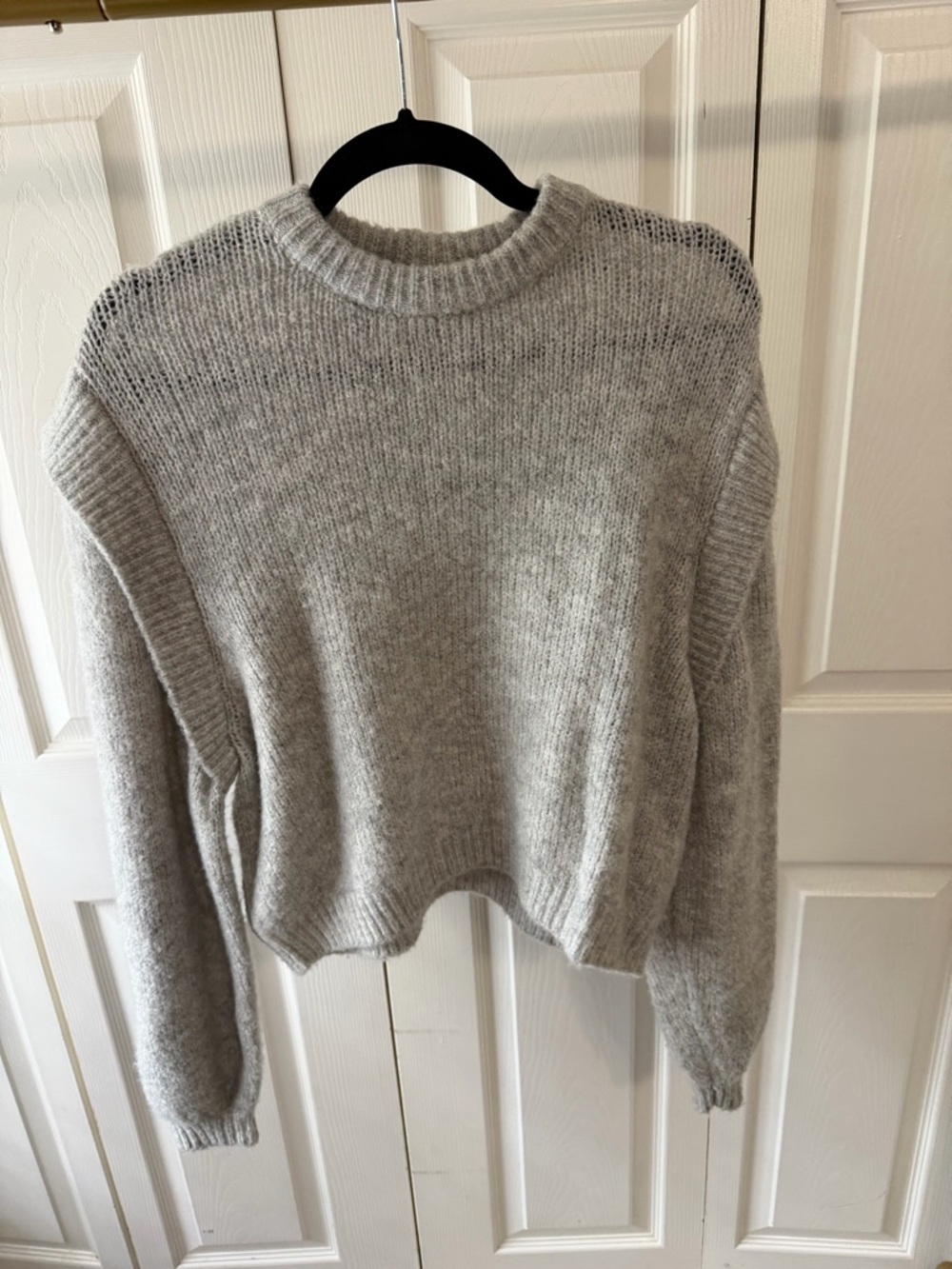 Cozy Women's Crewneck Sweater in Light Gray